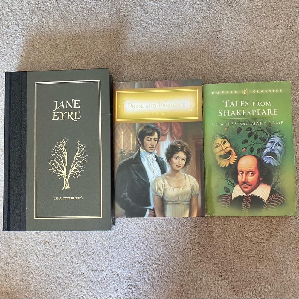 Lot 3 Classic Chapter Books Pride & Prejudice Jane Eyre Tales from Shakespeare